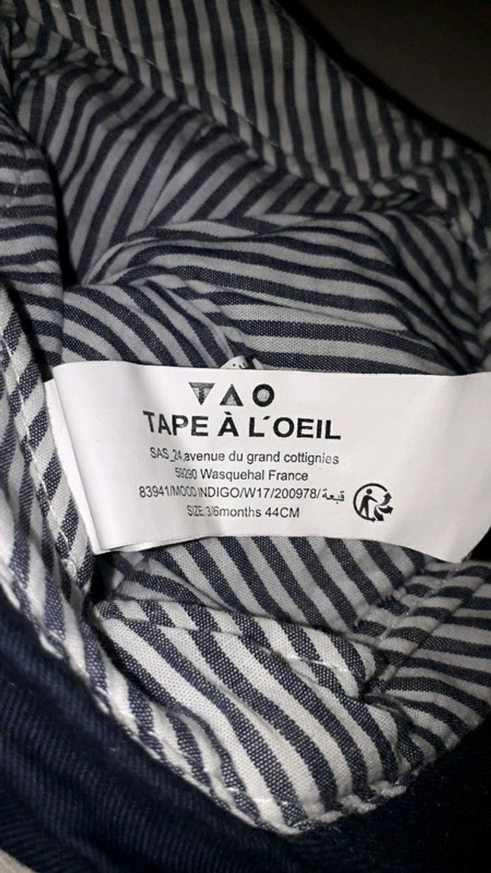 Tape à l œil casquette capitain 3/6 mois 44 cm - photo numéro 2