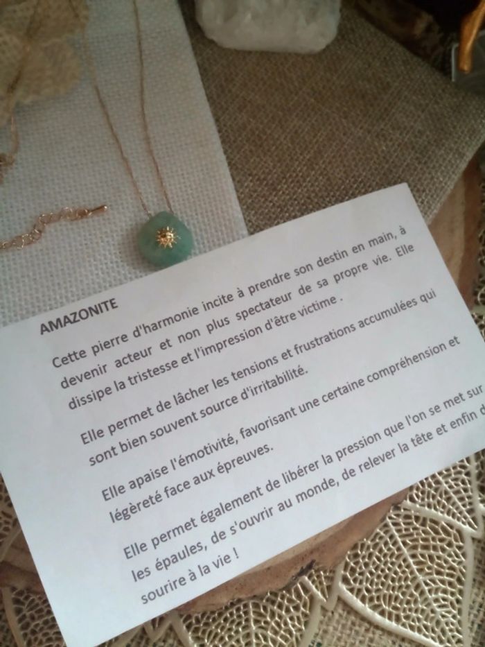 Collier pierre d'amazonite réversible 🩵. - photo numéro 2