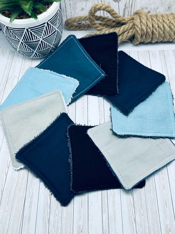 Lingette lavable et réutilisable lot de 7 en éponge coton