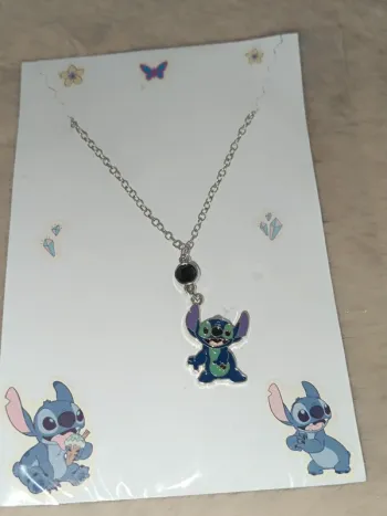 Collier argenté - Strass - Stitch
