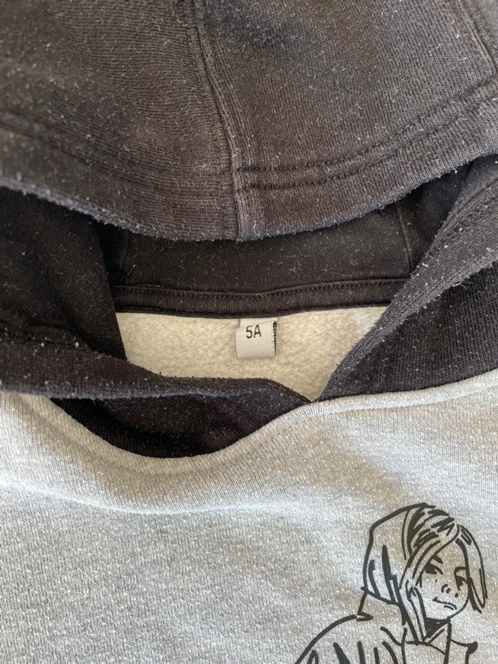 Sweat à capuche noir et gris garçon Ma boutique plus 5 ans - photo numéro 3