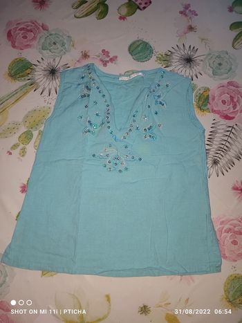 T-shirt manche courte 4 ans fille bleu nouvelle mode