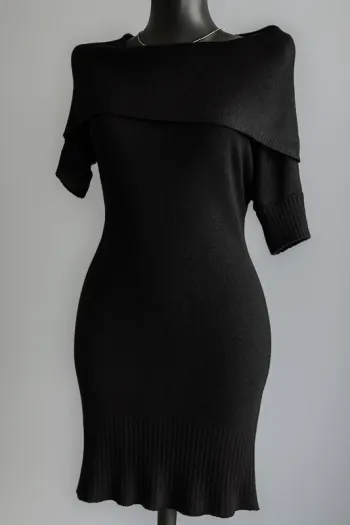 Robe pull noir bronzini taille 38