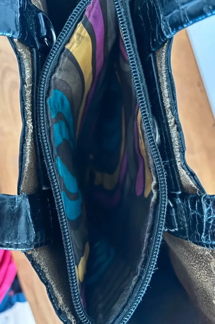 👜 petit sac à main aspect crocco noir - photo numéro 4