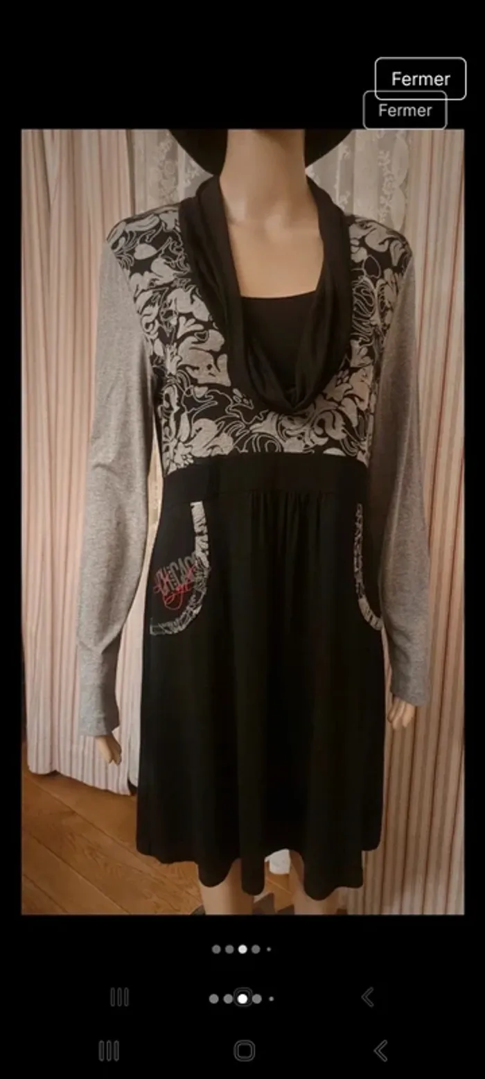 Jolie Robe Taifun noire et gris fr/be 42 - photo numéro 3