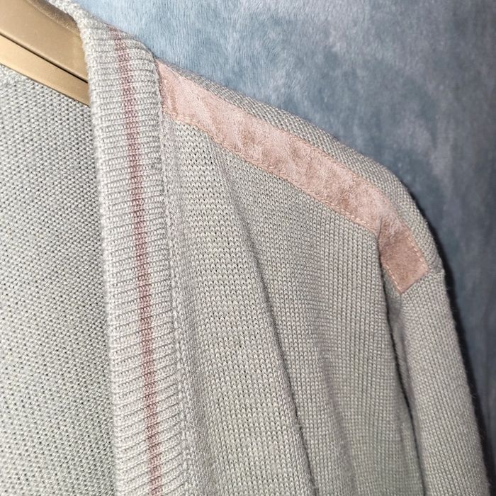 Cardigan  / Gilet en Laine Vintage Broderie Vert Clair 🧥 Royal Manor - Made in France - Taille L - photo numéro 3