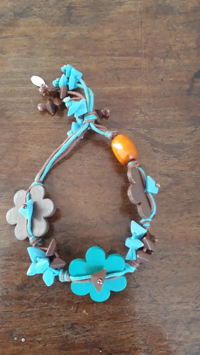 Bracelet turquoise et chocolat - Neuf