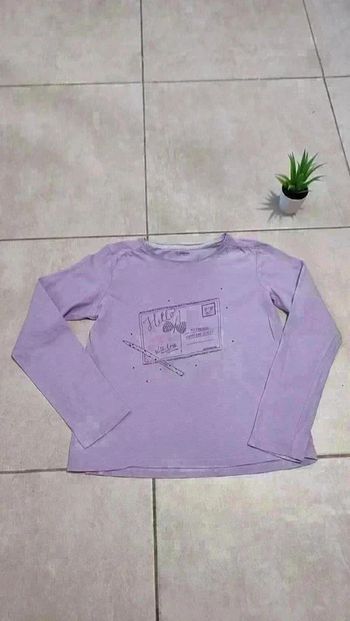 Tee-shirt manches longues Vertbaudet | Paillettes | Fille 10 ans | Très bon état
