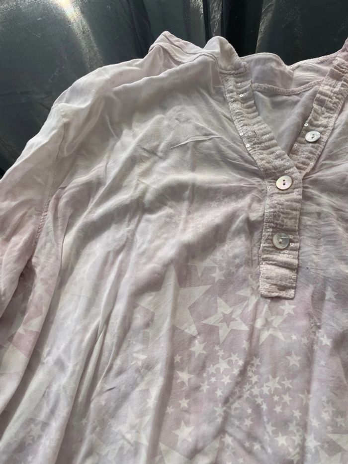 Chemise, rose, étoile, taille 38 - photo numéro 7