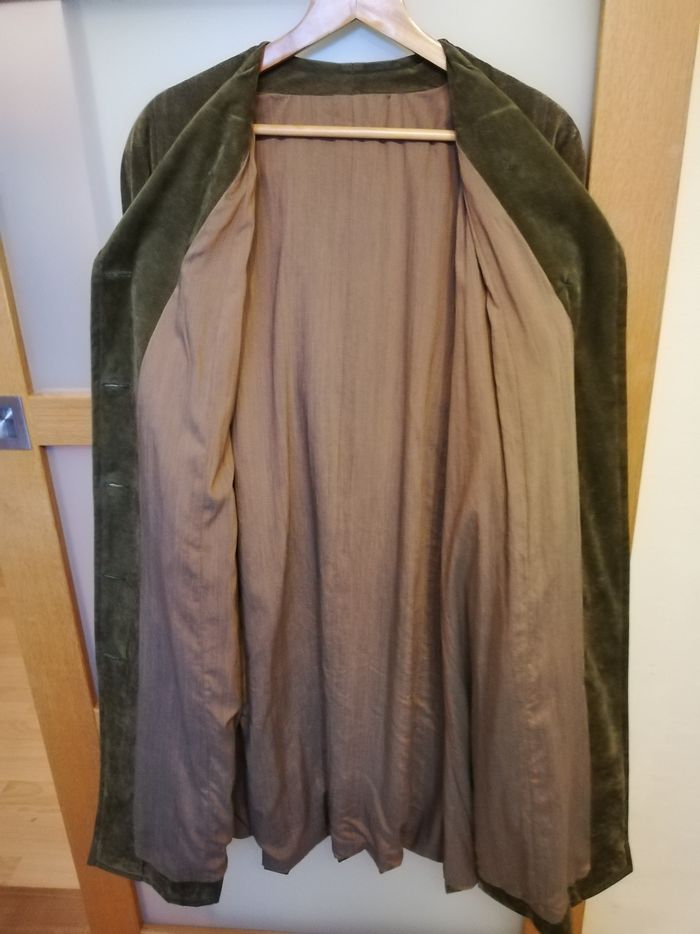 Manteau vert kaki en suédine - photo numéro 5