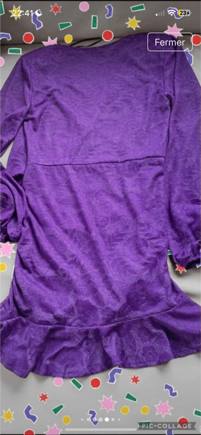 Zara jolie robe à épaulette neuve cœur croisé mauve taille 38 - photo numéro 7