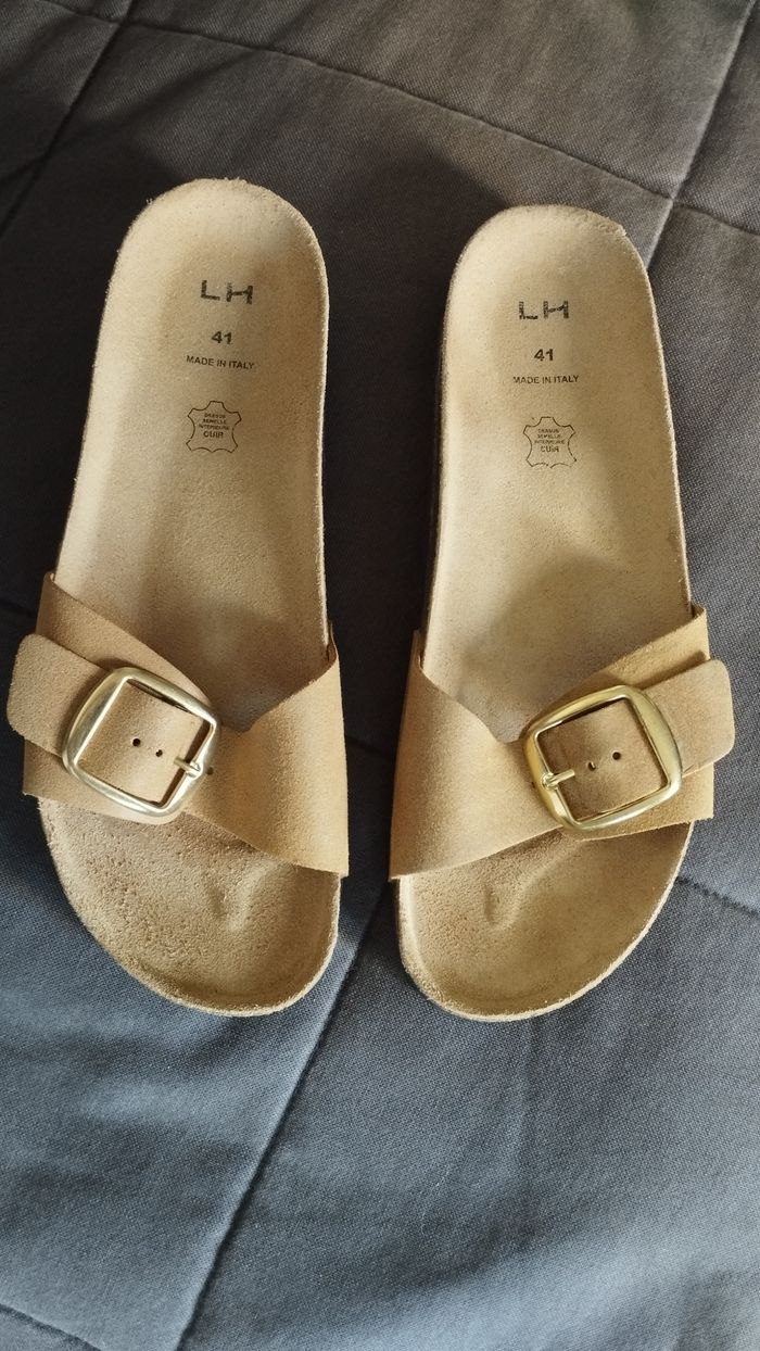 Mules en cuir à boucle LH Italie