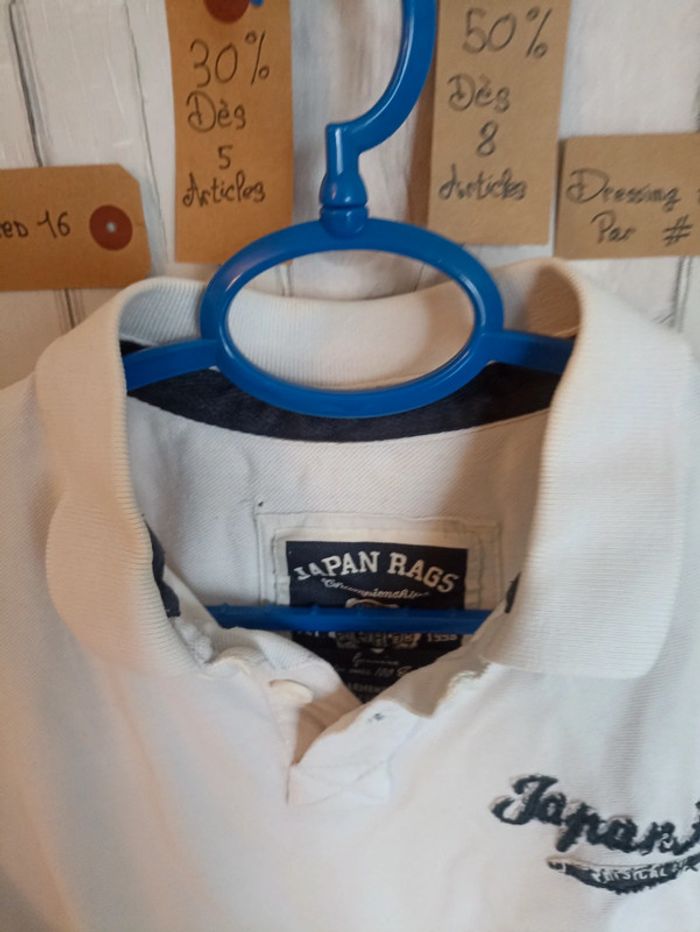 Polo homme blanc S de chez Japan Rags - photo numéro 5