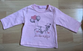 T-shirt manches longues rose vélo 1M