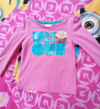T-shirt rose Minions 3 ans