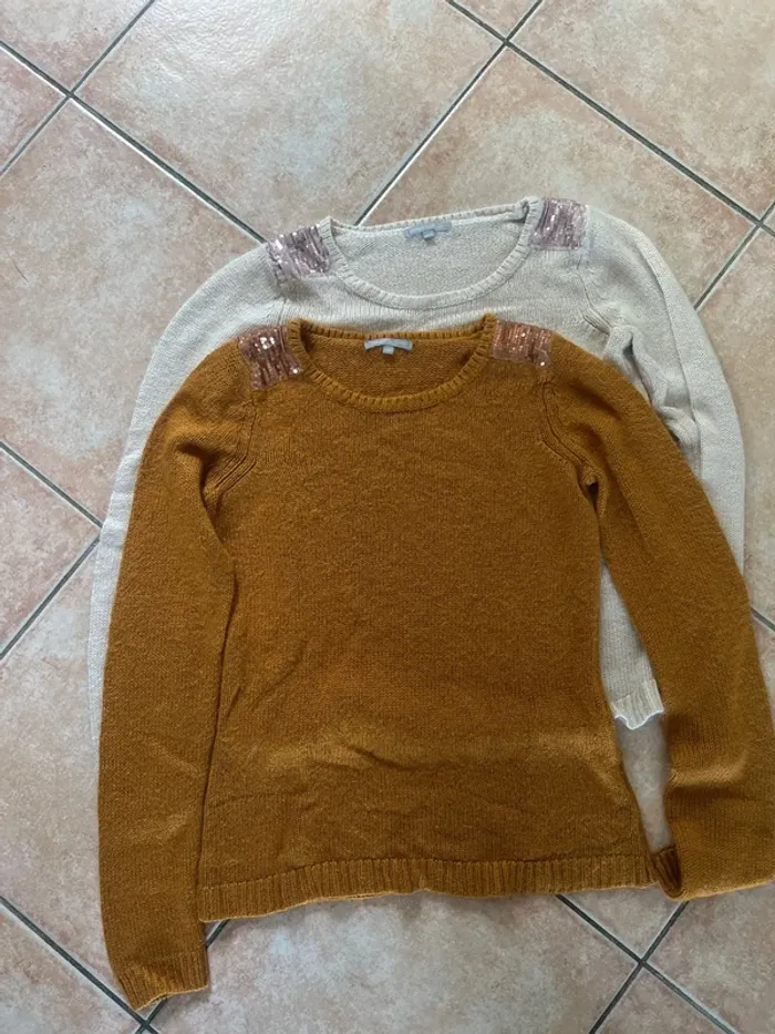 Lot de 2 pulls 3 suisses sequins 34/36