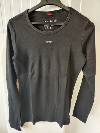 Tee-shirt longues manches noir esprit