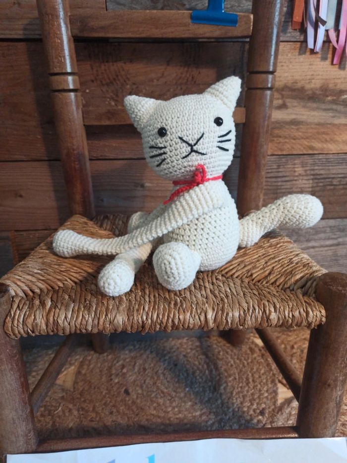 Peluche crochet chat fait main tbe - photo numéro 2