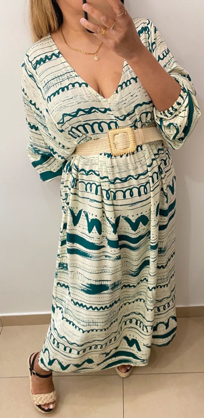 Jolie Robe longue Légère Fluide Imprimée Taille Unique - photo numéro 5