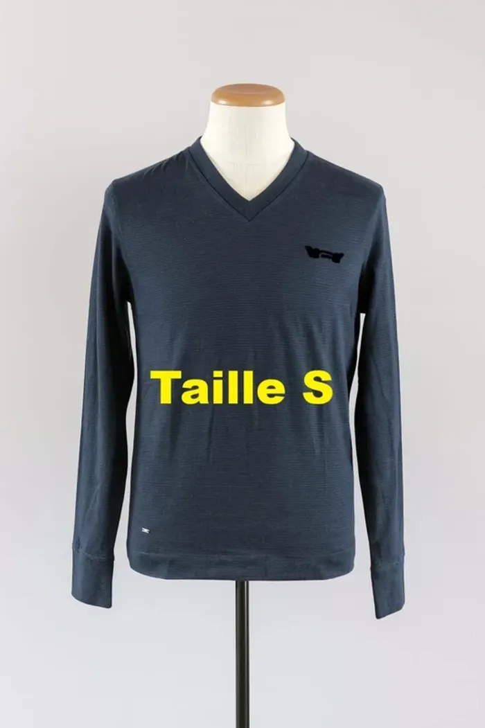 Tee shirt manche longue bleu marine rayé parme RG 512