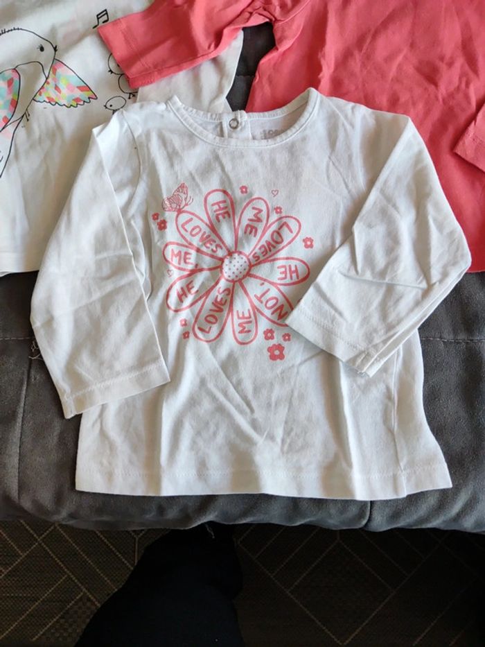 Lot 3 tee shirt fille 12mois - photo numéro 2