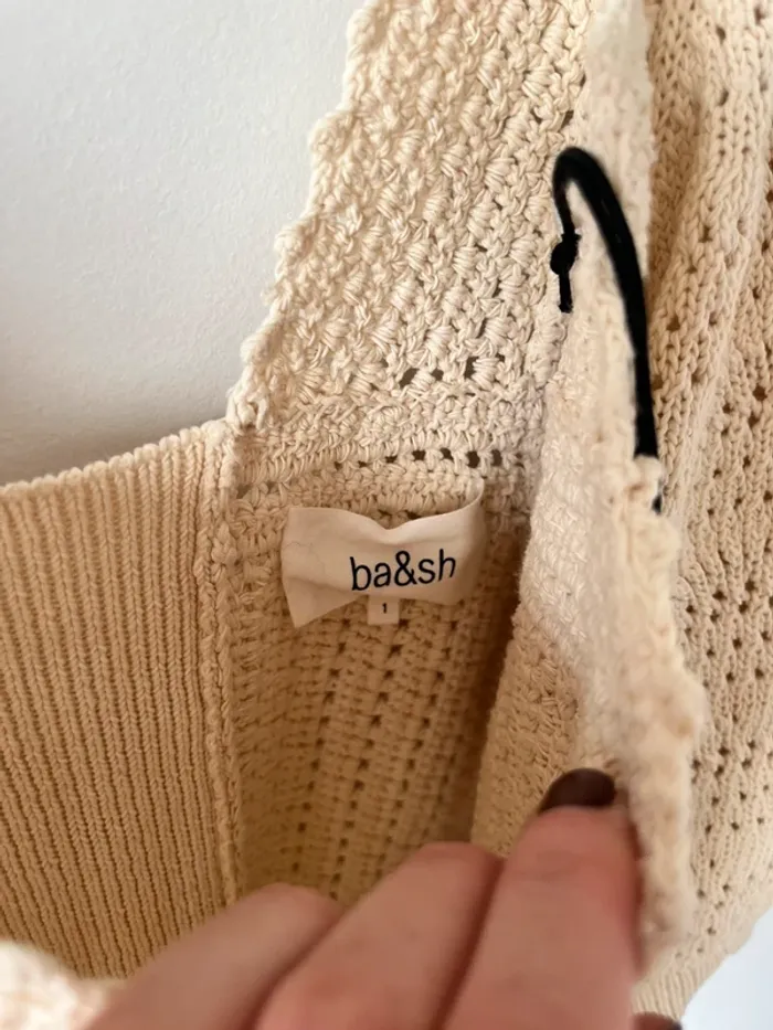 Top en macramé beige ivoire dentelle Ba&sh - photo numéro 2