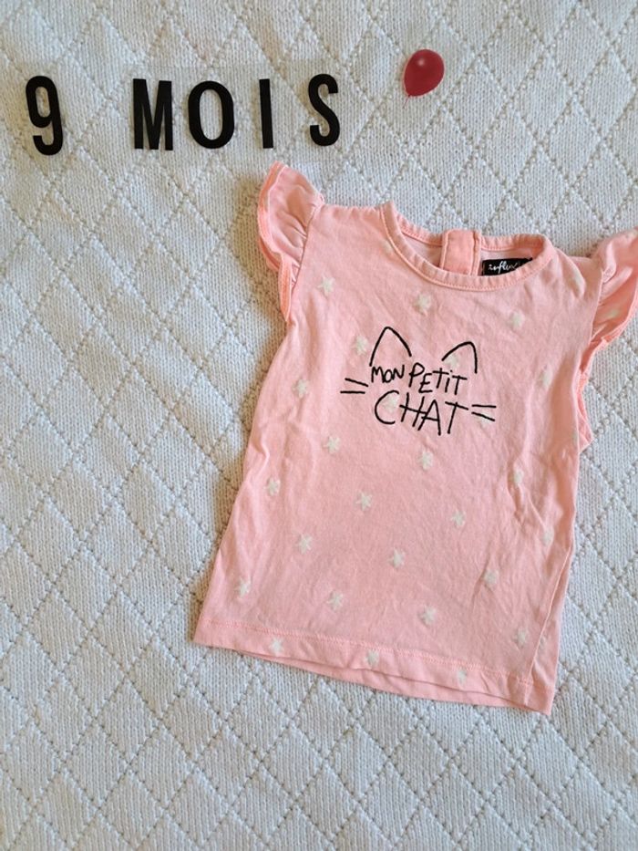 Débardeur rose pâle motif étoiles INFLUX 9 mois
