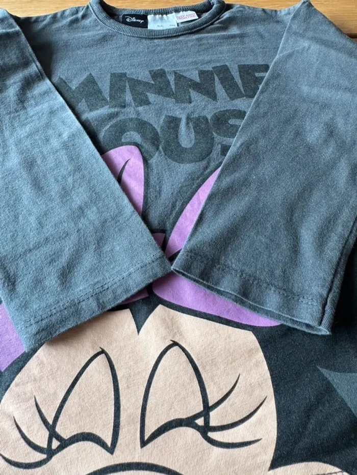 Teeshirt gris ML coton épais avec Minnie Mouse - Taille 4 Ans - photo numéro 7