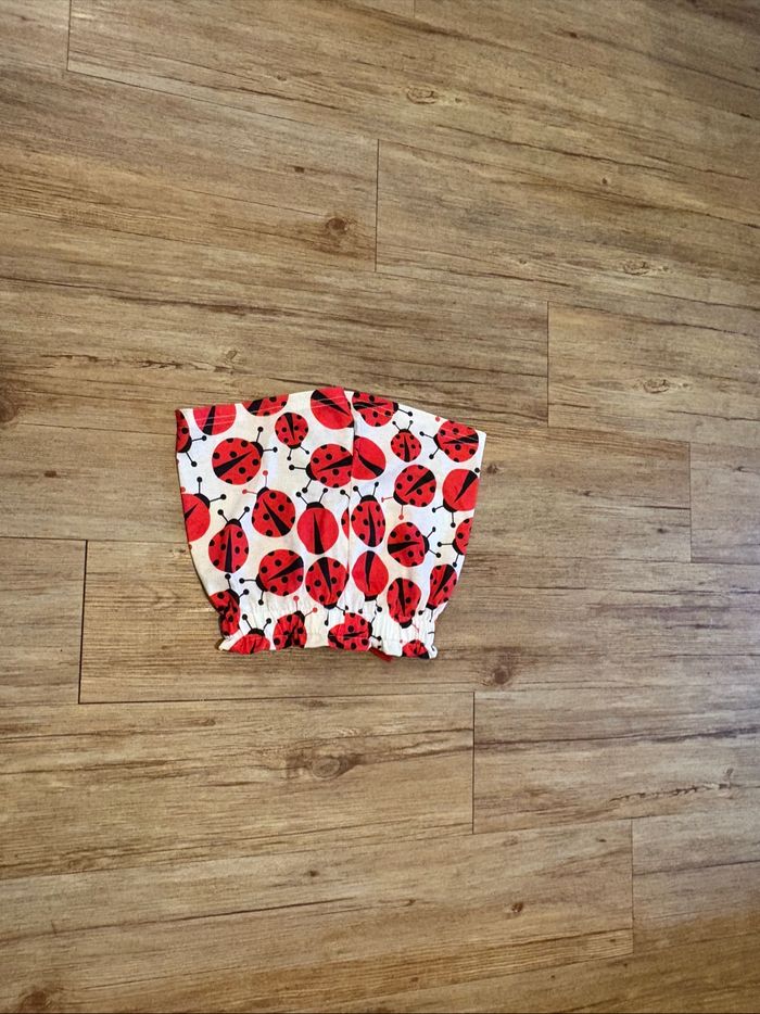 Ensemble short + t-shirt rouge coccinelle - photo numéro 2