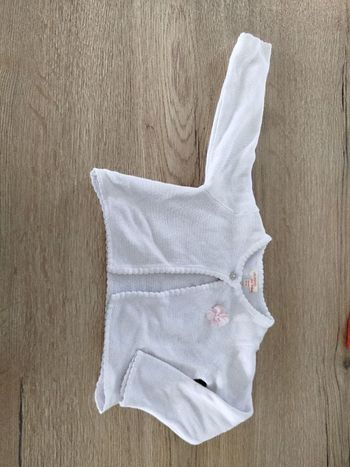 Gilet blanc avec petite rose