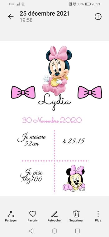 Affiche naissance personnalisée