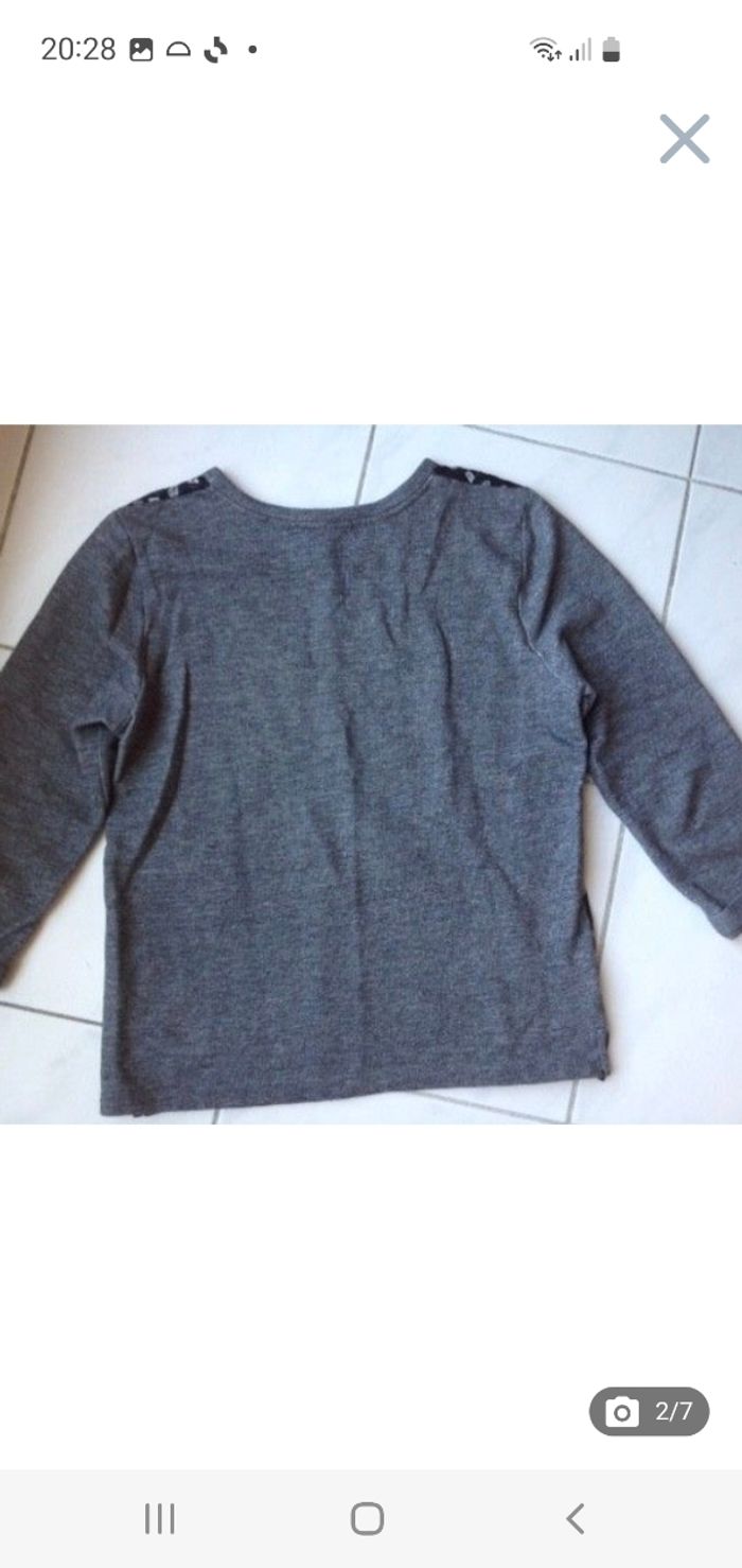 Sweat-shirt gris/noir taille 0 (34-XS) Monoprix - photo numéro 2