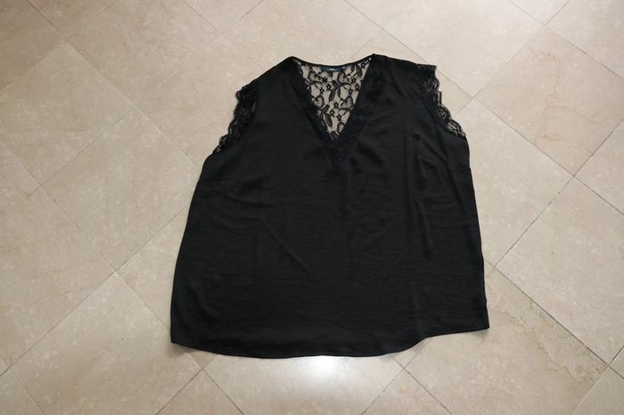 Kiabi - Blouse satinée avec dentelle - noir