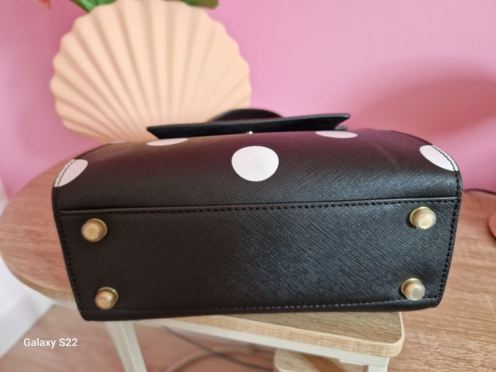Sac à main bandoulière fiedle & sissy vintage rétro noir poids blanc détail doré - photo numéro 4