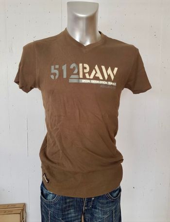Tee-shirt  kaki côtelé RG512 Étiqueté taille L convient à un M