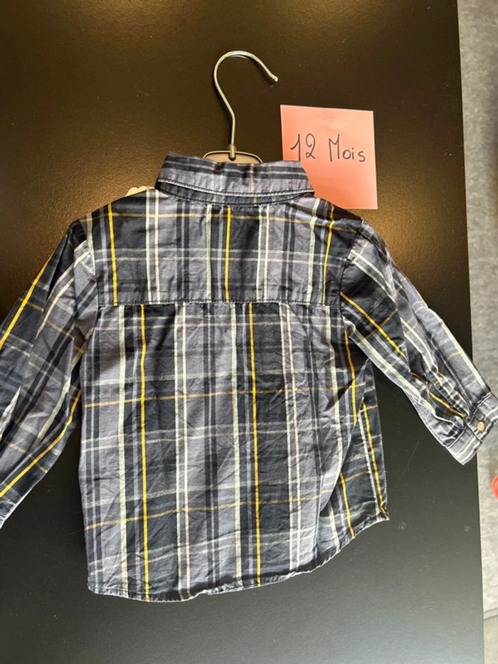 Chemise manche longue bleu carreaux - photo numéro 3