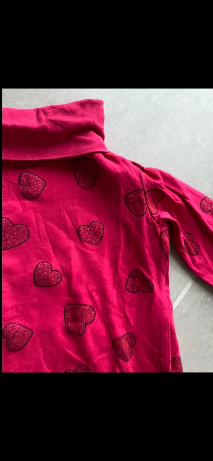 Sous pull col roulé avec cœurs 4 ans - photo numéro 4