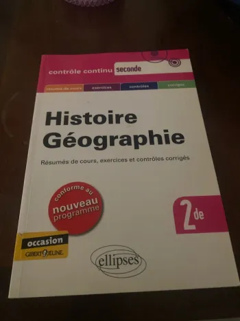 Livre histoire Géographie seconde Très bon état
