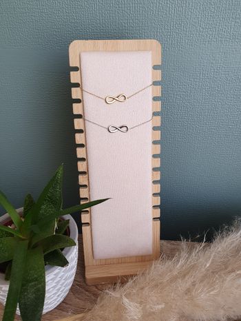 Bracelet signe infini acier inoxydable argenté