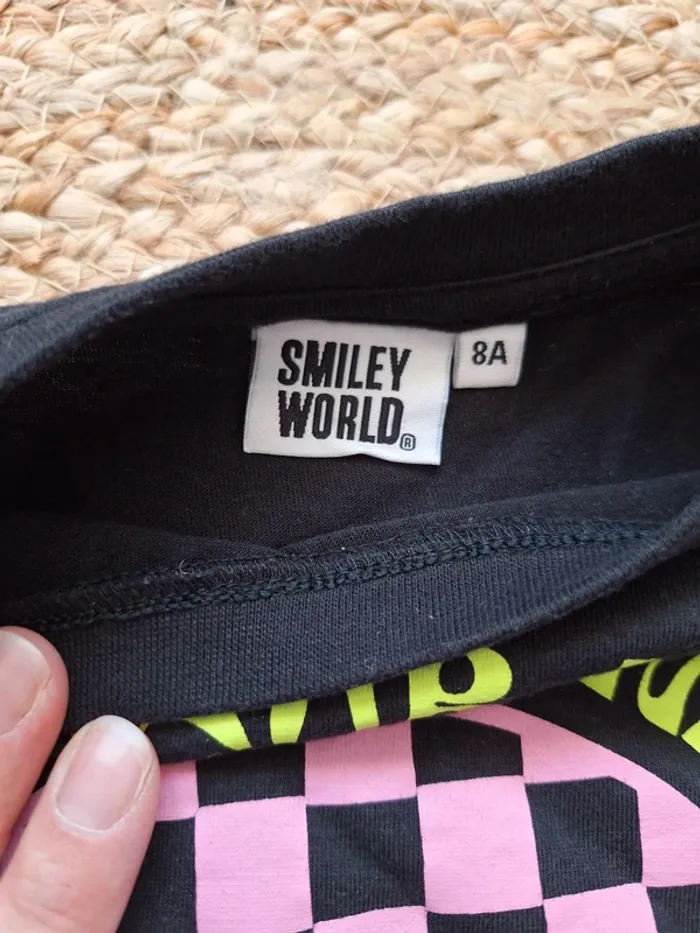 Maillot à manches longues smiley damier Kiabi 8 ans - photo numéro 3