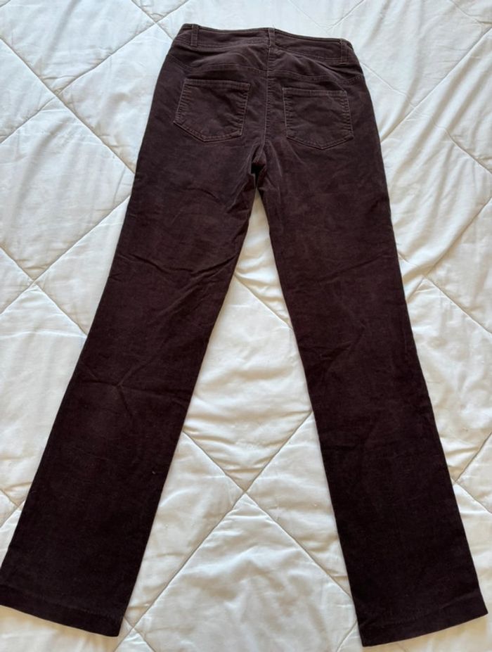 Pantalon 3 suisses velours côtelé marron cerise mi taille haute straight droit y2k 00s taille M/38 - photo numéro 10