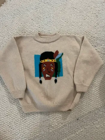 Pull en laine tricoté main
