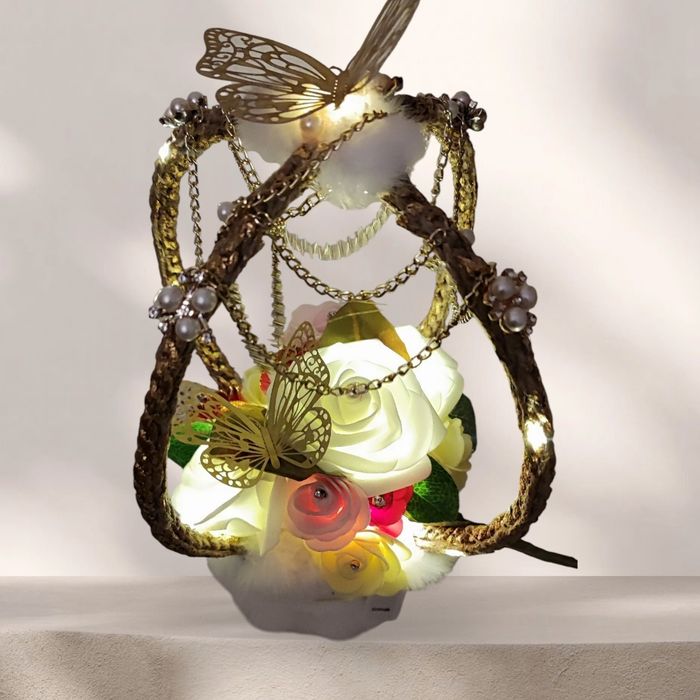 Décoration florale  lumineuse chic- création artisanale - photo numéro 3