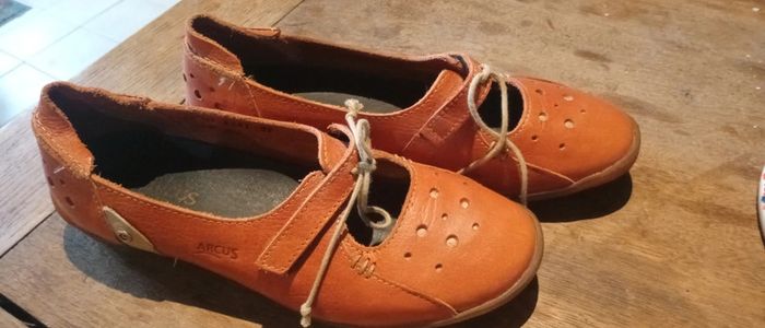 Chaussures cuir orange rouille - photo numéro 4