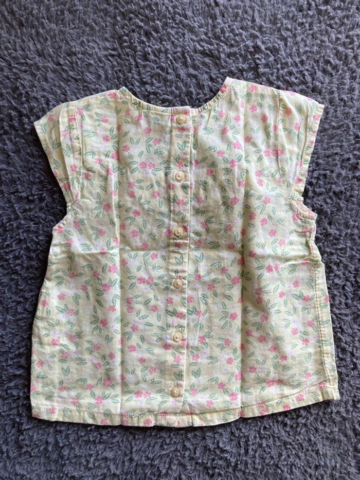 Teeshirt MC jaune fleuri 23 mois - photo numéro 2