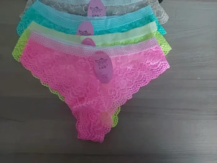 Lot de 5 shorty tanga culotte femme taille XL style dentelle couleur fluo avec etiquette - photo numéro 2
