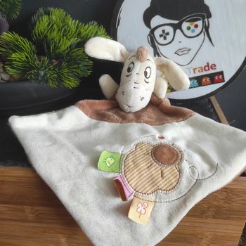 Doudou Disney Baby Bourriquet Eeyore Beige Marron Soleil Nuage Fleur Oiseau #geektradedoudou