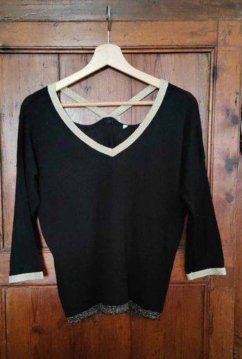 🌸Haut 3/4 manches, noir et doré T40