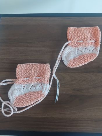 Chausson tricoté bébé fille 1/3 mois