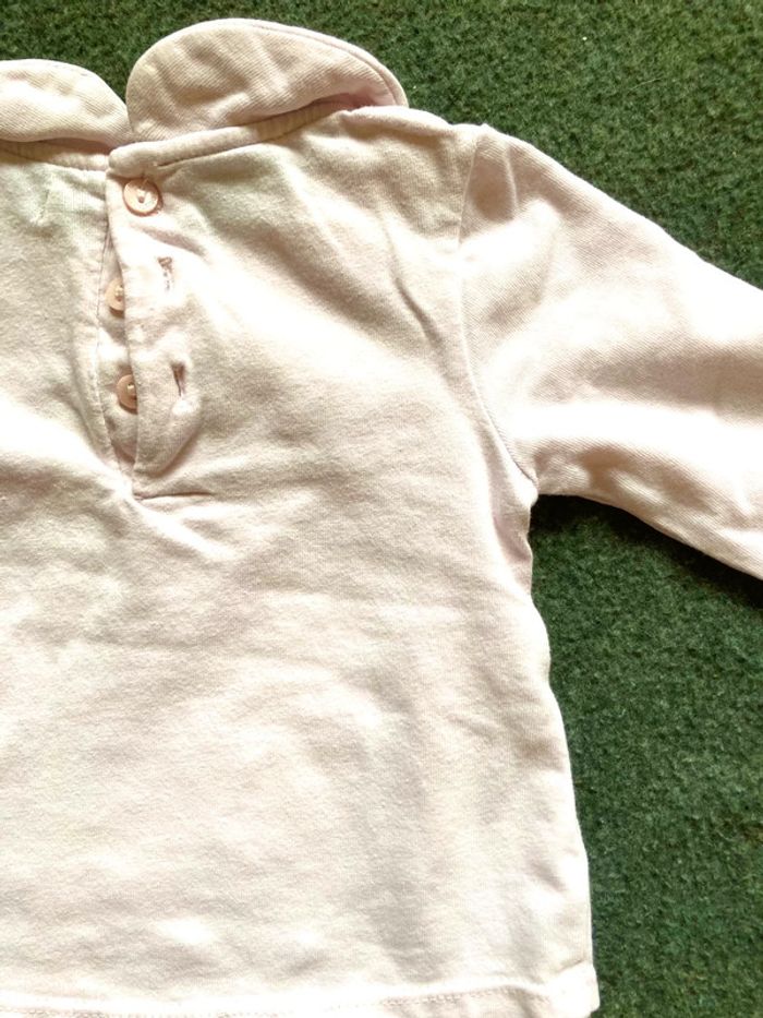 Polo rose ML coton bio 3 mois Obaibi - photo numéro 4